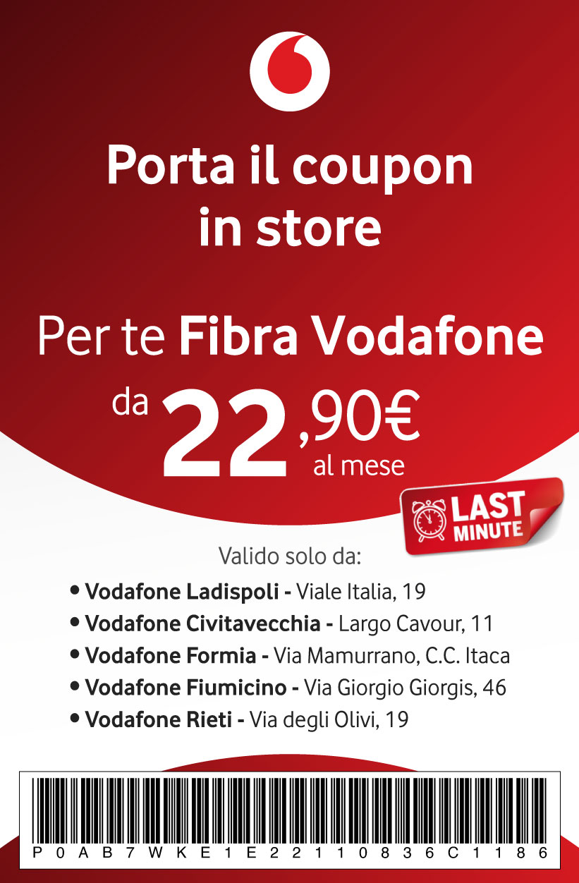 coupon per passare alla fibra vodafone, solo per già clienti vodafone mobile